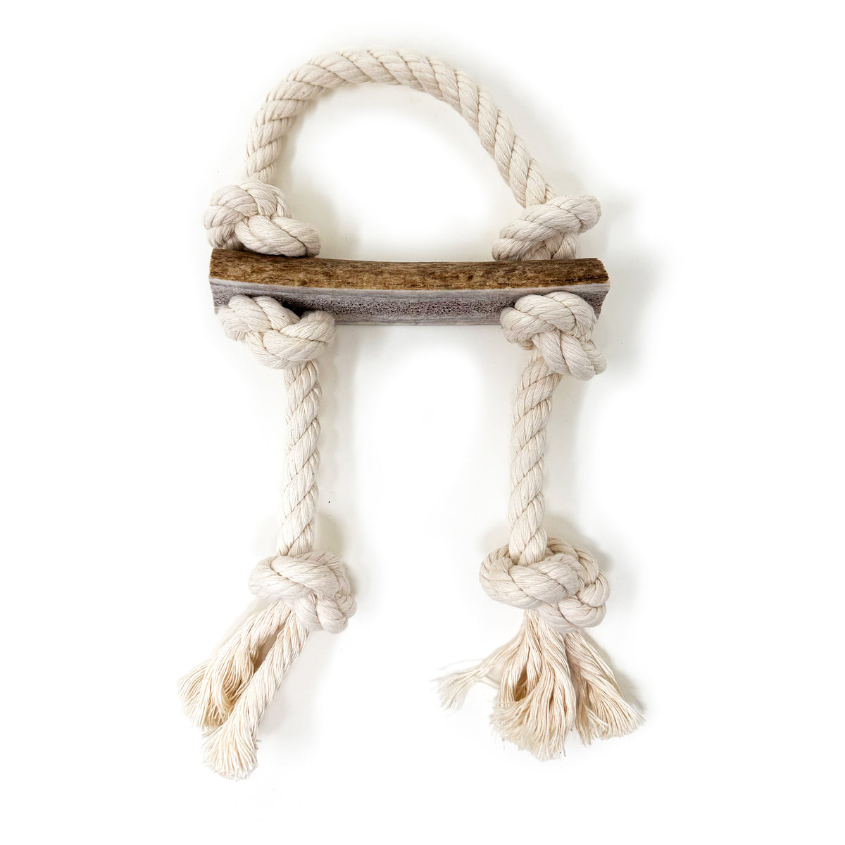 Split Elk Antler Rope Toy Large– Buck Bone Organics