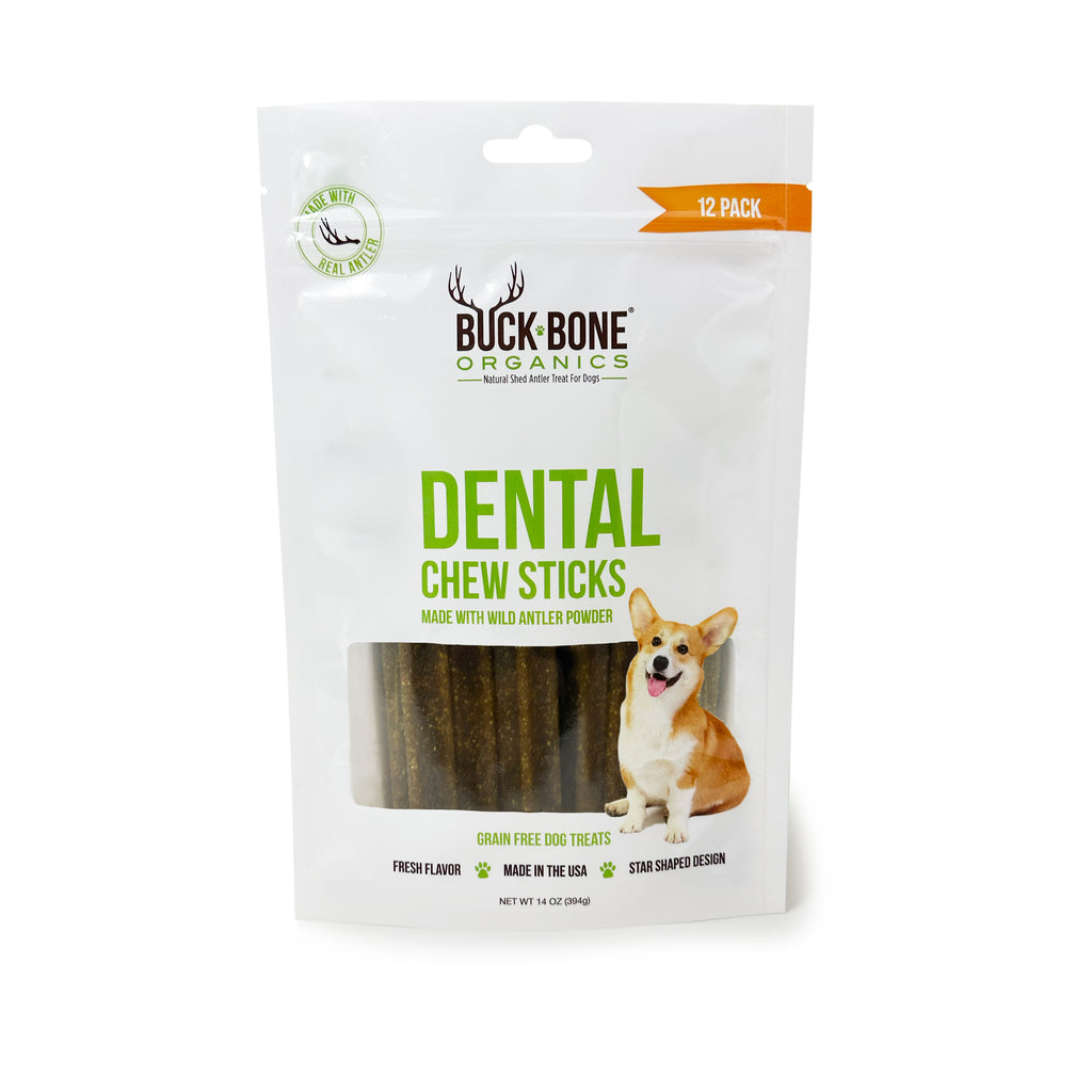 Grain Free Dental Chews 12 Pack, made with Antler Powder