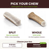 Pick your chew: split or whole extra-long elk antler, in 5 lb or 10 lb boxes