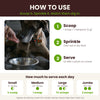 How to use Antler Protein Topper: scoop, sprinkle on food, serve, with daily serving guide by dog size