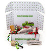 Holiday Gift Box with engraved elk antler, yak chew, rope toy and dental chews